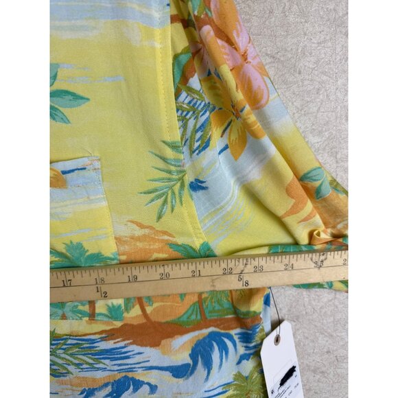 Billabong On Vacation Women's Shirt Woven Button Up Tropical Yellow Size Small - Picture 7 of 12
